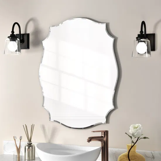 Espelho decorativo para casa, 3mm, 4mm, 5mm, 6mm, atacado, montado na parede, sem moldura, chanfrado, retângulo redondo, espelho decorativo