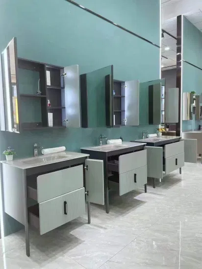 Design personalizado vaidade do banheiro boa qualidade melhor preço armários de banheiro de madeira com bacia de cerâmica