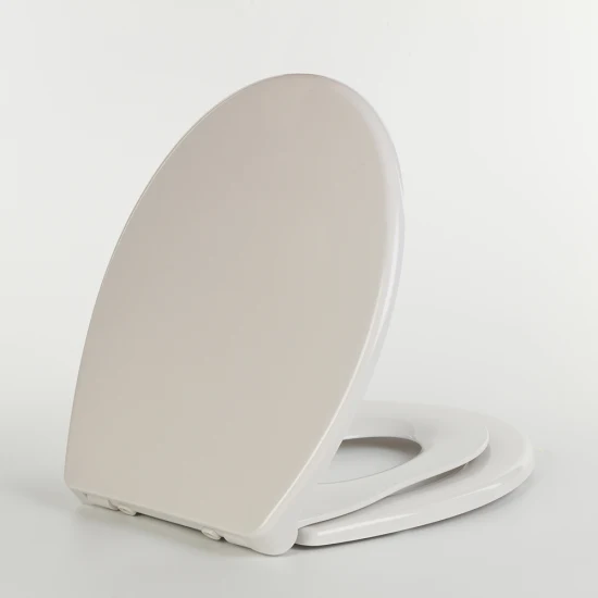 Amostra de personalização de assento sanitário alongado com tampa (oval) com fechamento silencioso e assento de bebê